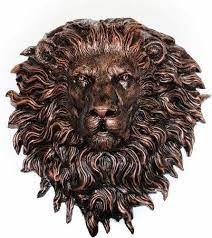 Metal Lion Face Wall Hanging Statue