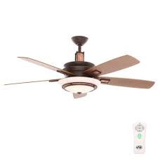 Hampton Bay Sullivan 54 In Indoor Iron Oxide Copper Plated Ceiling Fan With Light Kit And Remote Control