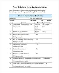 Free 7 Service Questionnaire Examples Samples In Pdf