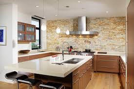 It is a rustic veneer made of thin stone slabs, which will protect kitchen walls from heat and spills. 19 Stacked Stone Backsplashes For For Kitchens