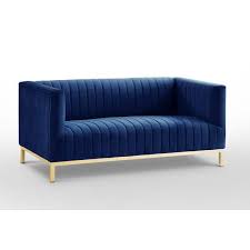 Gold Velvet 2 Seater Tuxedo Sofa