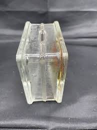 Vintage Glass Block Coin Bank With