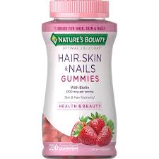 nature s bounty hair skin and nails vitamins with biotin gummies 230 ct