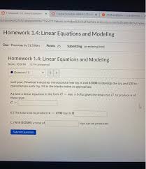 homework 1 4 linear equations x course