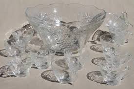 Punch Bowl Cups Antique Glass Punch Bowl