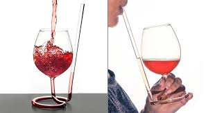 Sipsip Wine Glass With A Built In Straw