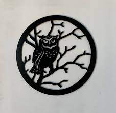 Owl On Branch Aussie Made Metal Art