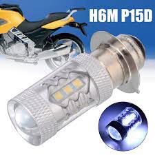 BOKALI 1 Bóng Đèn Pha LED Trắng H6M P15D 20SMD 80W Dành Cho Xe Máy ATV  Yamaha - Phụ tùng ô tô