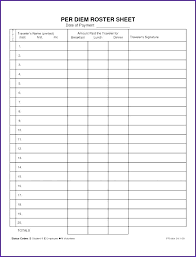 Volunteer Roster Template Sign In 2 Day Class Sheet Excel