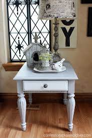 grey white painted side table