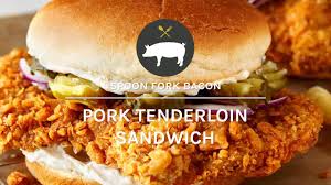 It is flavorful, yet lean, less expensive than a tenderloin, and perfect for slicing. Pork Tenderloin Sandwich Spoon Fork Bacon