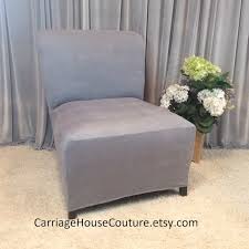 Slipcover Teal Suede Chair Cover For