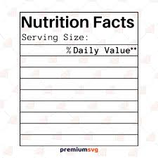 nutrition facts svg cut files instant