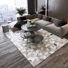 luxury cowhide patchwork leather carpet