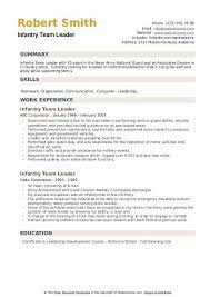 Infantryman must know how to receive and implement combat orders, direct deployment of personnel in a number of different operation types. Infantry Team Leader Resume Samples Qwikresume