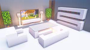 minecraft modern living room build