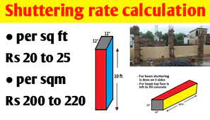 shuttering labour rate per sq ft