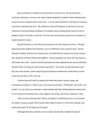 Philosophy Of Special Education Research Paper