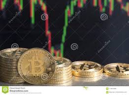 Bitcoin Chart Cryptocurrency Coin Stock Photo Image Of