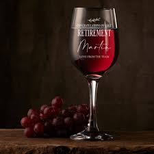 Personalised Retirement Wine Glass Gift