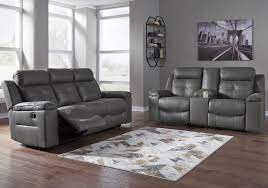 jesolo dark gray reclining sofa set