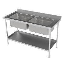 stainless steel double bowl prep sink
