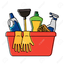 Cleaning supplies clipart from berserk on. Container With Cleaning Supplies Gloves Plunger Sponge Spray Royalty Free Cliparts Vectors And Stock Illustration Image 95581657