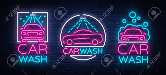 Car wash neon sign, can use for web banner, infographics, website template. Car Wash Logo Set Vector Design In Neon Style Vector Illustration Royalty Free Cliparts Vectors And Stock Illustration Image 88412417