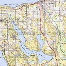 Michigan Walloon Lake Topo Map Nautical Chart Decor