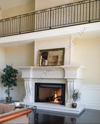 Limestone Fireplace Mantel Surround In