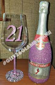 Birthday Wine Glasses Wine Bottle Crafts