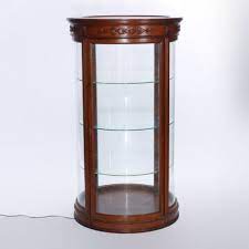 Antique Oak Country Curved Glass