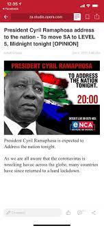 President ramaphosa eases alcohol sale restrictions and reopens public places. Enca On Twitter Enca Would Like To Distance Itself From A Facebook Account Using The Company S Image That Claims President Cyril Ramaphosa Will Be Addressing The Nation Tonight This Is Fake News