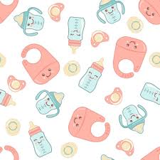 cute baby shower seamless pattern with