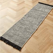 cb2 leno black white jute runner rug