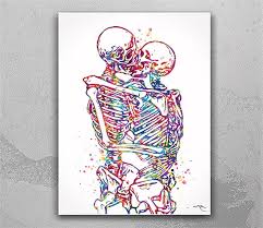 Kissing Watercolor Print Anatomy Art