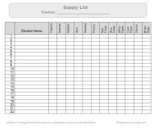Free Printable Supply List Pre Kpages Com