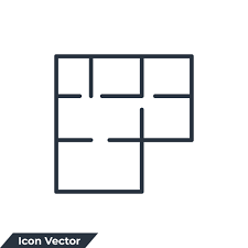 house plan icon logo vector