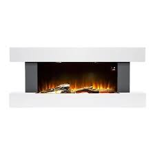 White Wall Mounted Electric Fireplace