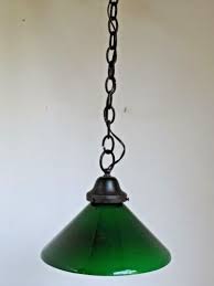 Vintage Green Cased Glass Lamp Shade W