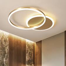 2 3 5 6 Lights Circular Ring Flush Lighting Mid Century Modern Led Brass Flush Ceiling Light In Warm White Beautifulhalo Com