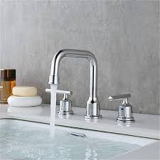 dyiom widespread bathroom faucet chrome 8 inch bathroom sink faucet adjule 3 pieces basin faucets 3 bath accessory set grey