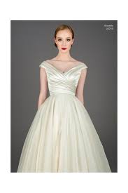 Annette V Neck 1950s Hollywood Glamour Retro Wedding Dress