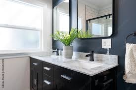 detail of modern bathroom vanity with