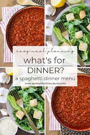 spaghetti dinner menu