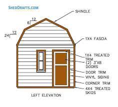 12 16 Gambrel Barn Style Storage Shed Plans