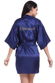 Moonrobe Kimono Satin Robes For Bride And Bridesmaid Wedding Party Getting Ready Robes With Gold Glitter