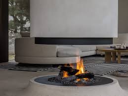 Gas Central Curved Fireplace By Metalfire