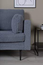 Single Chair Teddy Fabric Dark Grey