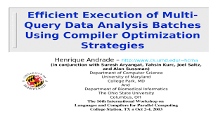 Which words could replace the subordinating conjunction in the sentence while maintaining its original structure? Efficient Execution Of Multi Query Data Analysis Batches Using Compiler Optimization Strategies Henrique Andrade Http Www Cs Umd Edu Hcma In Conjunction Ppt Powerpoint